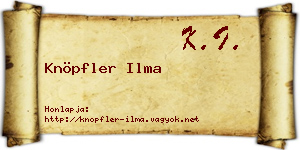 Knöpfler Ilma névjegykártya